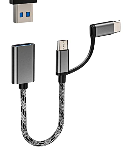 マイクロusb + タイプc USB 変換アダプタusb a to c + Micro USBアダプターハブusb-cカーチャージャー..