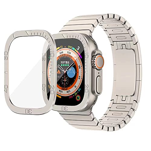 Apple Watch ultra ケース ガラスフィルム タニウム保護バンパー+9H強化ガラス 気泡防止 高度透明 耐衝撃 装着簡単 全面保護 送料無料 Apple Watch ultra ケース ガラスフィルム タニウム保護バンパー+9H強化ガラス 気泡防止 高度透明 耐衝撃 装着簡単 全面保護 送料無料
