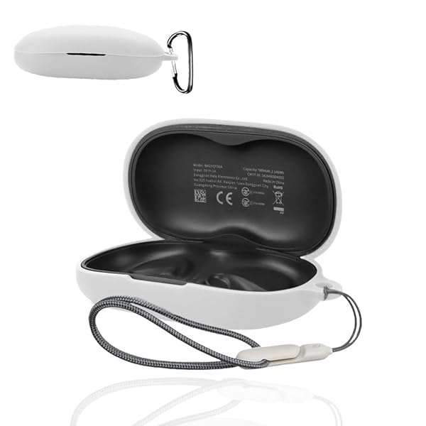 QCY Crossky GTR2 ケース ソフト スポーツ クール デザイン 衝撃吸収 防水 防塵 軽量 紛失防止 のフックを搭載した スリムソフト ケース カバー QCY Crossky GTR2 カバー (ホワイト) 送料無料