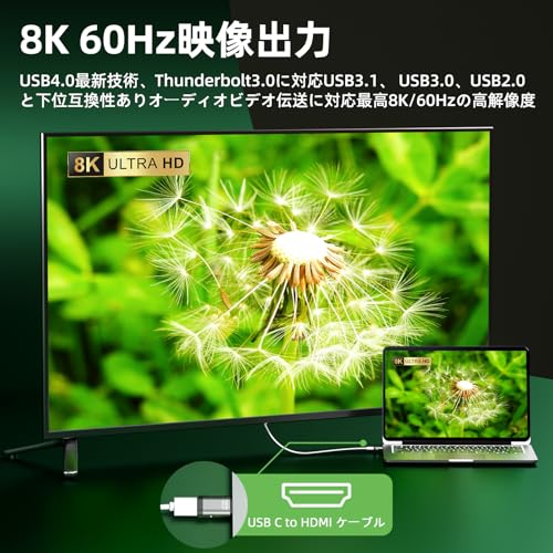 USB Cマグネット式アダプター (2個セット) USB C タイプC 変換アダプタ 24ピン マグネット USB4 40Gbps データ転送 / PD140W 急速充電 Mac Book Pro / Air およびその他のタイプCデバイスと互換性あり