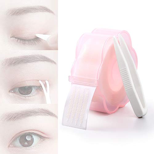 メッシュ アイテープ 360枚 水で貼る 二重 テープ 両面テープ 目立たない ふたえテープ メッシュアイテープ 極細 肌色 自然 強力 優しい 二重まぶた 3個セット ( [楕円] )