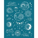 ステンシルプレート 星&月&太陽&目 シルクステンシル イヤリング 装飾描画テンプレート 非接着 粘性なし スクリーン印刷テンプレート 粘土適用 スクリーンステンシル メッシュ転写 図案印刷 再利用可能 洗濯可能