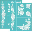 スクリーンステンシル バラ スクリーン印刷テンプレート ローズ 薔薇 再利用可能 スクリーンプリント 自己粘着 Tシャツ ウッド 抱き枕 バッグ ペーパー 可洗濯 22*28cm 2個 送料無料