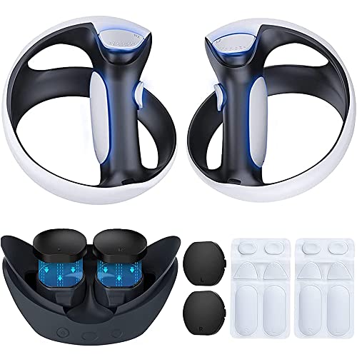 Playstation VR2 パッド ケース 防汗 滑り止め PS VR2 レンズカバー [パッド+レンズカバー] 埃防止 取り付け簡単 操作向上 軽量 耐久性 擦り傷防止 PS VR2 グリップ保護パッド PS VR2 レンズスキン 完璧保護