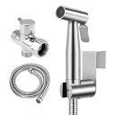 トイレ掃除用 ノズルセット シャワーヘッド 便器洗浄 高水圧 洗浄セット 分岐水栓付き ステンレス巻ホース 掃除 節水 水流調整 ハンドヘルドシャワー トイレ用...