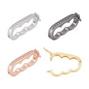 ショートナークラスプ ネックレスショートナークラスプ 4色 真鍮製 3列 24.5x10x3mm ピーナッツ キュービックジルコニア パールエンハンサークリッククラスプ ネックレスチェーン用 4個 送料無料