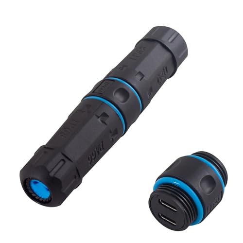 防水 USBコネクタ USB C コネクタ10Gbps 銅接点 PA66絶縁体USB3.1 標準 2ポートUSB C 中継アダプタ メ..