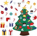 DIY フェルトクリスマスツリー 不織布 28点パーツ付き 取り外し可能 90x75cm 吊り紐付き 壁掛け クリスマス 飾り おしゃれ かわいい デコレーショ...