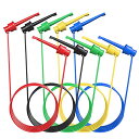 シリコーンマルチメーターテストリード デュアルSMD ICテストフッククリップ 電子テスト用プローブ ミニグラバー-ミニグラバーテストケーブル 5個入り50cm...
