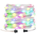LEDイルミネーションライト 5M フェアリーライト LEDストリングライト 虹の色 IP65防水 5V アドレス指定可能 装飾ライト SP110E SP105E SP107E SP108E K-1000Cなど制御可能 室内飾り 結婚式 誕生日 クリスマス パーティー 適用でき 電源供給(コントローラと電...