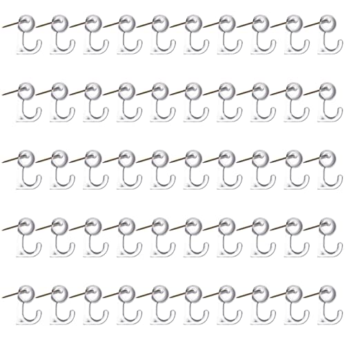 画鋲 押しピン 壁掛け ブック 画びょうピン 50個 鉄製 固定用釘フック ファイル カード アルバム スクラップブック 装飾用 (透明) 送料無料