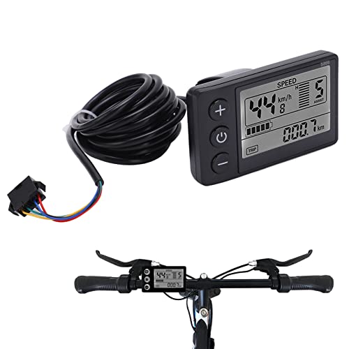 S866 バイク コンピューター 電動自転車ディスプレイ LCD メーター SM プラグ付き 24V 36V 48V 電動スクーター コントロール パネル 自転車速度計走行距離計 22.2mm/0.9in ハンドルバー用
