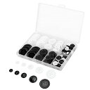 ボタン 160個入り 4穴 プラスチック製 10mm 12mm 15mm 20mm 25mm スーツ 上着 ジャケット 袖口 カーディガン ニット 手芸 最適 ケース付き 黒+白 送料無料