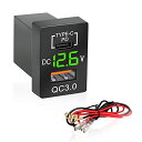 トヨタ車系用 電源ソケット QC3.0 急速充電 USBポート + PD Type C 車載急速充電 USBポートトヨタ車系用2ポート充電器 増設電源 LED電圧計表示 12/24V車対応 (緑)