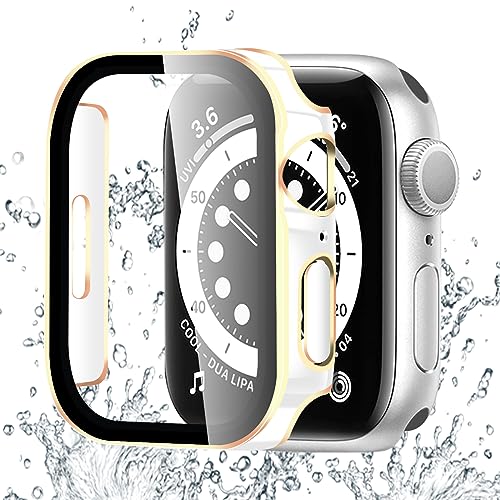 Apple Watch ケース 44mm アップルウォッチ カバー 一体型 防水 3D直角エッジデザイン 光沢式 Apple Watch カバー 全面保護 二重構造 アップルウォッチ ケース PC素材 Apple Watch Series SE2/SE/6/5/4 アップルウォッチSE2/SE/6/5/4 対応(44mm ホワイト+ゴー... Apple Watch ケース 44mm アップルウォッチ カバー 一体型 防水 3D直角エッジデザイン 光沢式 Apple Watch カバー 全面保護 二重構造 アップルウォッチ ケース PC素材 Apple Watch Series SE2/SE/6/5/4 アップルウォッチSE2/SE/6/5/4 対応(44mm ホワイト+ゴー...