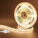 5V COB LEDストリップライト 5M 温白色 3000K LED320個/M 強力な光 幅8mm 非防水IP20 1M USBスイッチケーブル 柔軟なLE...