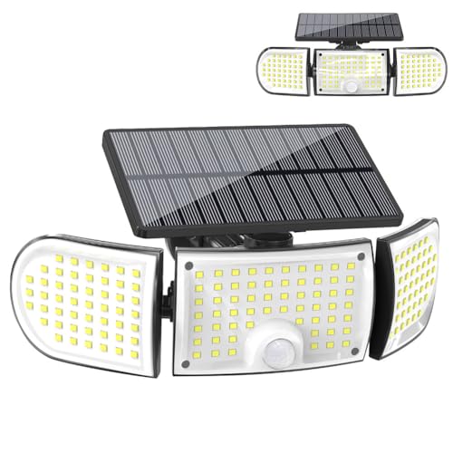LEDソーラーライト 屋外 防水 3面発光 人感センサー 160LED センサーライト LED ソーラーライト IP65 壁掛け灯 外灯 自動点灯 太陽光充電 省エネ 防犯 玄関 照明 カーポート 倉庫 ガレージ (ブラック) LEDソーラーライト 屋外 防水 3面発光 人感センサー 160LED センサーライト LED ソーラーライト IP65 壁掛け灯 外灯 自動点灯 太陽光充電 省エネ 防犯 玄関 照明 カーポート 倉庫 ガレージ (ブラック)