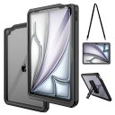 iPad Air 11インチ ケース (M3/M2 2025/2024) iPad Air 第5/4世代 (2022/2020) 専用防水ケース IP68 完全防水 防塵 耐衝撃 水場 全面保護 安心感 スタンド機能 ストラップ付き アウトドア お風呂 キッチン 水場 作業場等にも活躍