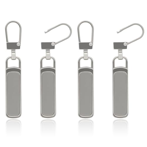 ファスナー 引き手 チャック 取っ手 (4個セット) ジッパー引き手 交換用 ジッパー 金属製ジッパータブ ..