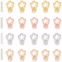 花型キーホルダー金具 20個セット アクセサリーパーツ ワンタッチ回転リング ワンタッチ開閉 耐久性 錆びにくい ハンドメイド用 DIY素材 バッグチャーム ス...