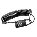 ヘルメットロック パスワードワイヤーロープロック 線径3.5mm 伸縮長さ1.2m 盗難防止 ワイヤー ヘルメットホルダー ワイヤーロック (ブラック) 送料無料
