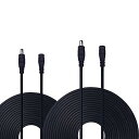 DC / ACアダプタ 延長ケーブル 5m LEDテープ用電源コード パワーケーブルDC 5.5x2.1mmプラグジャック 防犯カメラシステム用(2個 / パック 黒)