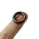 丸型 亜鉛合金 ロックカラビナ 10mm Oリングスプリングバックル ラウンドスナップキーリングクリップ バッグ用 財布 (black 4) 4個セット 送料無...