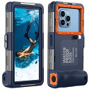 スマホ潜水用ケース iPhone / Samsung / Xiaomiダイビングケース 水中撮影や写真やビデオ用 耐水圧 排気穴 IPX8最高レベル水深さ15mまで潜水可能 水泳 お風呂 海水浴 温泉 お釣り 防水ポーチ ストラップ付き PET保護フイルム 6.9インチ以下全対応 ブル オレン...