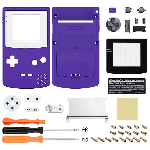 Gameboy Color 交換用 シェル フル ハウジングカバー ボタン付き GBC OSD IPS & Regular IPS & Standard LCDにも 対応 します (コンソールやIPSスクリーンは付属していません。) パープル Gameboy Color 交換用 シェル フル ハウジングカバー ボタン付き GBC OSD IPS & Regular IPS & Standard LCDにも 対応 します (コンソールやIPSスクリーンは付属していません。) パープル