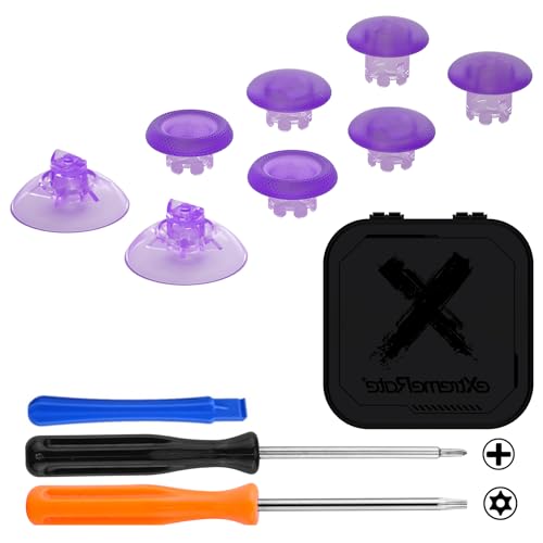 xboxコアコントローラー 対応 EDGE 交換 サムスティック xbox one S / X xbox elite V1 ニンテンドースイッチ プロコントローラー 交換 アナログスティック ジョイスティック クリアパープル 送料無料