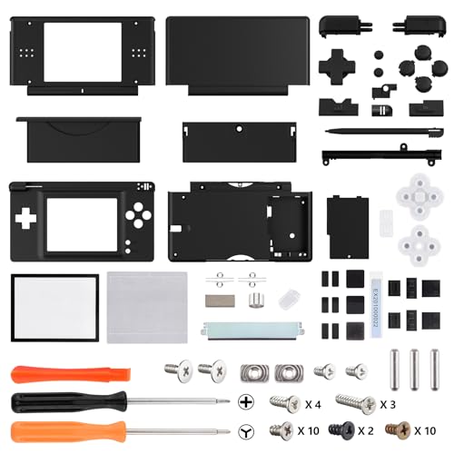 Nitendo DS Lite 対応 組み立て式 カスタム 交換 シェル 交換ボタン付き ニンテンドーdsライト 対応 スクリーンレンズ ブラック Nitendo DS Lite 対応 組み立て式 カスタム 交換 シェル 交換ボタン付き ニンテンドーdsライト 対応 スクリーンレンズ ブラック