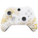 xbox one elite series 2 (モデル1797)コントローラー 対応 交換フェースプレートシェル パタンデザインxbox elite series 2 coreコントローラー 対応 ソフトタッチ 正面 シェルケース & アクセントリング 神奈川沖 金色 波ホワイト