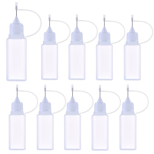 ニードルボトル 接着剤ボトル 15ml*10個 電子タバコ詰め替え容器 塗料ボトル ニードルチップアプリケータ 貯蔵用 DIY用 液体ドロッパーボトル PE材質 ユニコーンボトル 針付き スポイトボトル 送料無料
