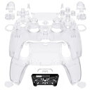 PS5 (BDM-030&BDM-040&BDM-050) コントローラー 対応 フルセット クリア ハウジングシェル ボタン タッチパッド カバー PS5 コ...