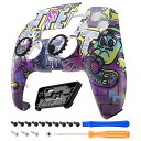 PS5 コントローラー (BDM-010&BDM-020&BDM-030&BDM-040&BDM-050) 対応 交換 フロントシェル タッチパッド パターン柄DIY 交換 ハウジングシェル タッチパッドカバー 「ストリートアート」