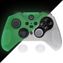 PlayVital Xbox One Elite Series 2 コントローラー 対応 ソフト滑り止めシリコンカバー Xbox Elite Series 2 Core コントローラー 対応 カスタム プロテクティブケースサムグリップ付き 暗闇で光る-グリーン 送料無料