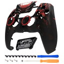 PS5 コントローラー (BDM-010&BDM-020&BDM-030&BDM-040&BDM-050) 対応 交換 フロントシェル タッチパッド パターン柄DIY 交換 ハウジングシェル タッチパッドカバー 「マシンスパイダー」