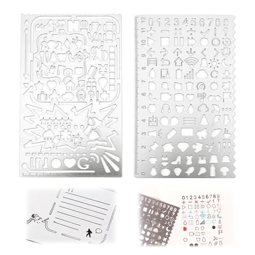 定規 クリップルーラー シルバー 多機能 創造的な生活の要素 金属素材 中空 DIY 描画テンプレートの落書き 書斎 オフィス 家のインテリアに最適 子供や学生への素晴らしい贈り物になります 送料無料