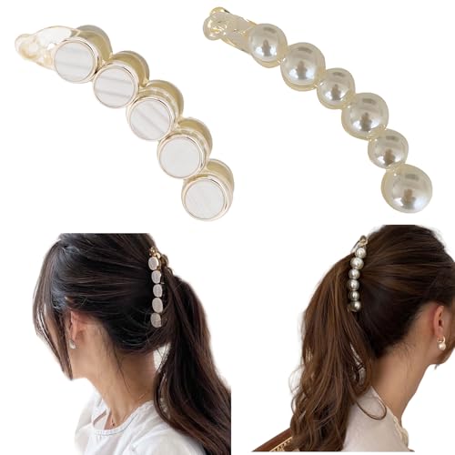 バナナクリップ ヘアクリップ (2本セット) バンスクリップ レディース 髪飾り おしゃれ かわいい シンプル 髪留め 上品 人気 ヘアアクセサリー