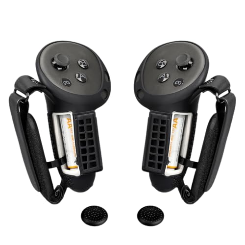 Meta Quest 3S コントローラーグリップ カバー メタクエスト3S コントローラーストラップ 互換品 Quest3S / 3 アクセサリー バッテリー開口付き調節可能なハンドストラップとナックルストラッププロテクター 人間工学設計 簡単装着 疲労軽減 長時間プレイ対応...