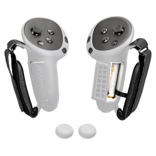Meta Quest 3S コントローラーグリップ カバー メタクエスト3S コントローラーストラップ Quest3S / 3 アクセサリー 互換品 バッテリー開口付き調節可能なハンドストラップとナックルストラッププロテクター 人間工学設計 簡単装着 疲労軽減 長時間プレイ対応... Meta Quest 3S コントローラーグリップ カバー メタクエスト3S コントローラーストラップ Quest3S / 3 アクセサリー 互換品 バッテリー開口付き調節可能なハンドストラップとナックルストラッププロテクター 人間工学設計 簡単装着 疲労軽減 長時間プレイ対応...
