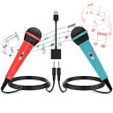 Switch カラオケマイク 2本セット スイッチ 有線マイク USB2.0 高集音力 2人同時に歌える 3m ケーブル 軽量 簡単接続 PS5 / PS4 /...
