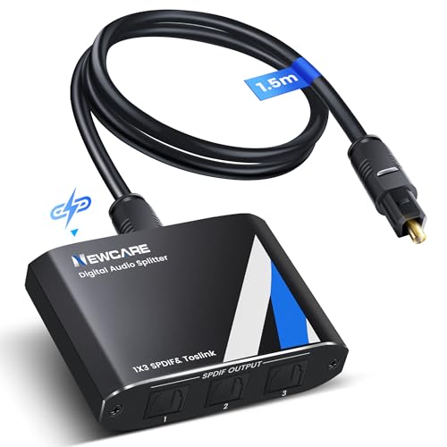 SPDIF / TosLink 光デジタル 分配器 1入力3出力 光ケーブル 分配器 LPCM2.0 DTS5.1 Doldy Digitalに対応 USBケーブルと光ケーブル付属