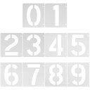 ステンシルシート ステンシルプレート 0-9 数字 プレート 番号 ナンバー 描画テンプレート 製図・駐車場・看板・DIY・絵画・塗装道具 繰り返し利用(12*...