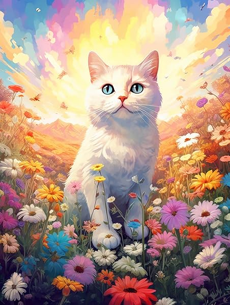 ダイヤモンドアート クロスステッチ キット猫 動物 DIY 手芸キット ホーム ラインストーン ホーム 壁掛け 装飾品 30x40cm