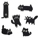 ワッペン 猫 ワッペン 黒猫 自己粘着 アイロン不要 アイロン ワッペン 猫 アップリケ 6枚入り 可愛い 女の子 猫 DIY服 手作り 手芸 アクセサリーパー...