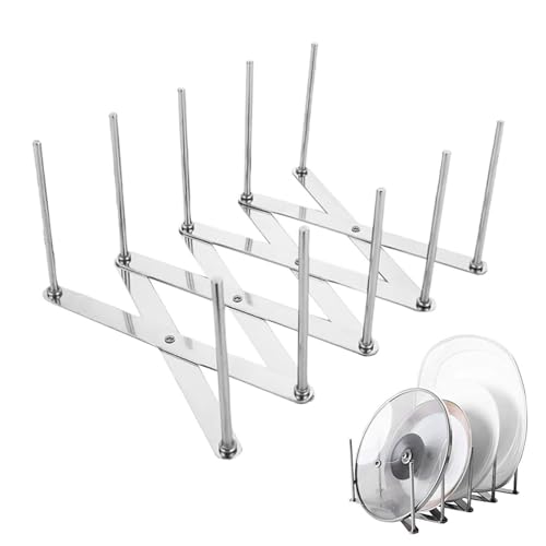 鍋ふたスタンド フライパンスタンド ディッシュスタンド 伸縮式 キッチンオーガナイザー まな板スタンド ボトルスタンド 皿立て 水切りラック キッチン用品