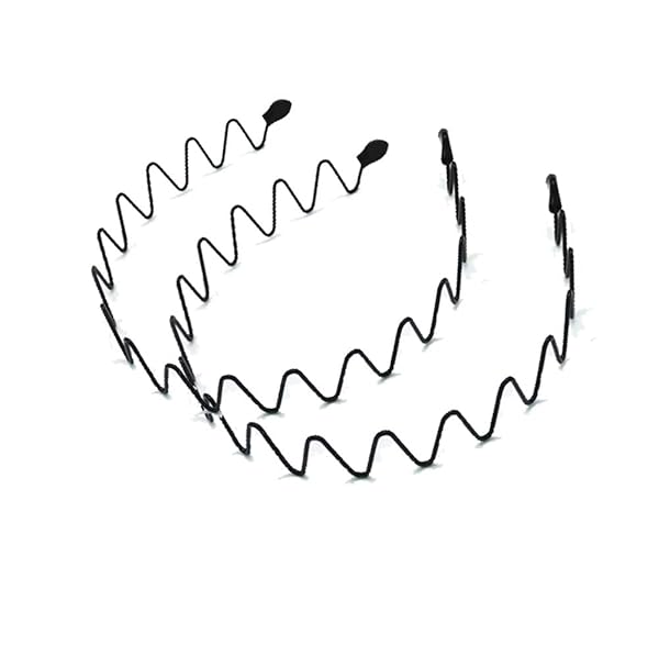メンズ カチューシャ スプリング ヘアバンド 鉄 波型 くし付き 滑り止め 痛くない 黒 シンプル 前髪 髪..