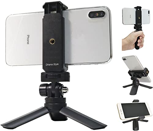 iPhone Android 対応 アタッチメント ホルダー ＆ 前後 180° チルト 傾斜 角度調整 アダプター ＆ 2Way 折りたたみ 軽量 小型 ミニ 三脚 卓上スタンド ポータブル セルフィー ハンドグリップ