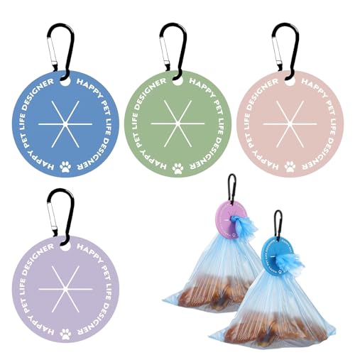 犬 ゴミ袋 うんち袋 ホルダー (4個セット) 犬 散歩グッズ 散歩 バッグ カラビナクリップ付き 持ち運び..